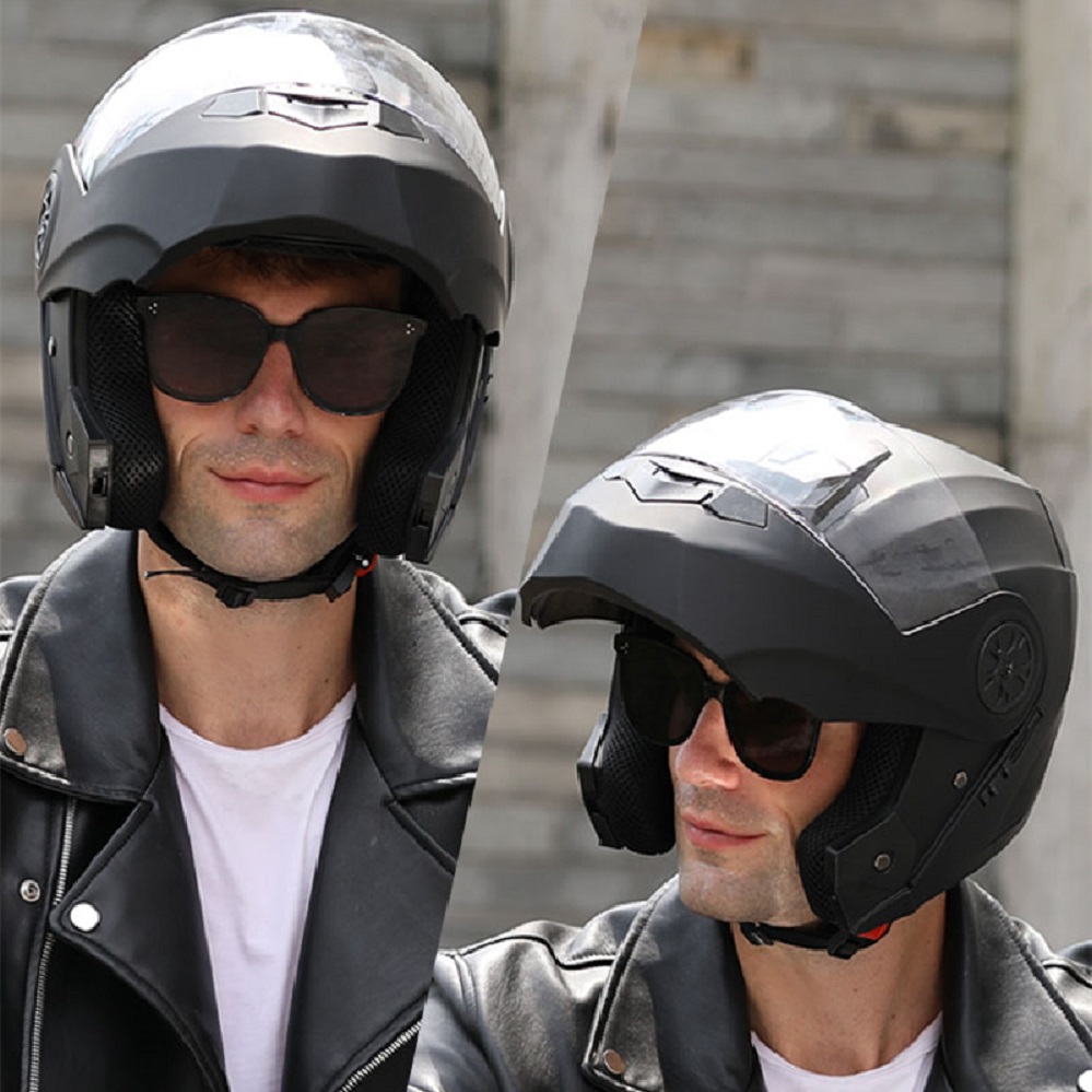 Viseiras duplas capacete bluet - Full Face Motorcycle Helmet With Bluetooth avaliação e preço